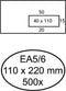 Envelop Hermes EA5/6 110x220mm venster 4x11rechts zelfkl 500