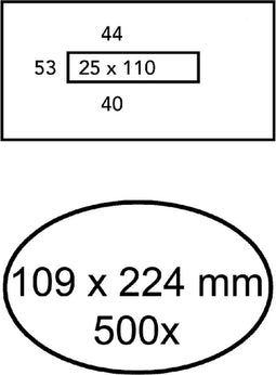 Envelop quantore 109x224mm vm 80gr wt 500st | Doos a 500 stuk