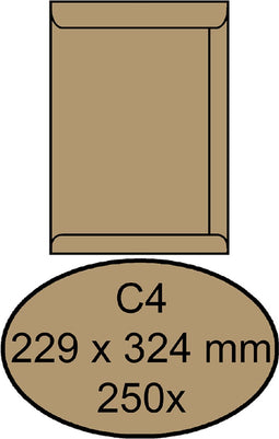 Envelop Quantore akte C4 229x324mm bruinkraft 250stuks