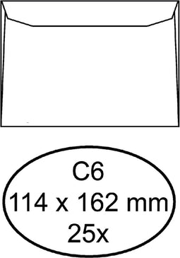 Envelop quantore bank c6 114x162 80gr wt | Pak a 25 stuk