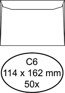 Envelop quantore bank c6 114x162 80gr wt | Pak a 50 stuk