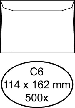 Envelop Quantore bank C6 114x162mm wit 500stuks