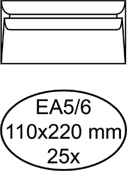 Envelop Quantore bank EA5/6 110x220mm zelfklevend wit 25stuk