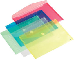 Enveloptas HF2 A4 335x240mm dwars PP transparant geel - 10 stuks