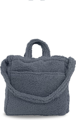 Jollein Luiertas Teddy - Schoudertas - Inclusief verschoonmatje en flessenhouder - Storm Grey