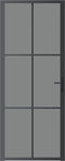 vidaXL - Binnendeur - 83x201,5 - cm - ESG-glas - en - aluminium - zwart