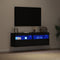 vidaXL - TV - Wandkasten - met - LED-verlichting - 2 - stuks - Zwart - Eiken - 60x30x40 - cm