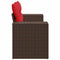 Tuinbank 2-zits met kussens poly rattan bruin