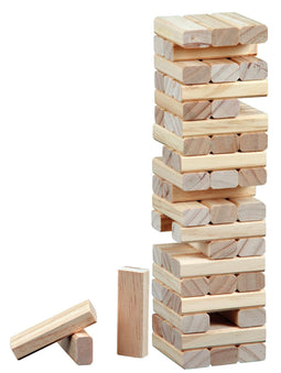 Timber - Blokkentorenspel - 56 blokken van blank hout - 7 x 7 x 24 cm