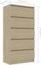vidaXL - Ladekast - 60x35x121 - cm - bewerkt - hout - sonoma - eikenkleurig