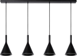 Lucide GIPSY - Hanglamp - 4xE27 - Hoogte verstelbaar - Zwart