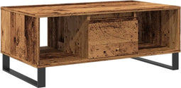 vidaXL - Salontafel - 90x50x36,5 - cm - bewerkt - hout - oud - houtkleurig