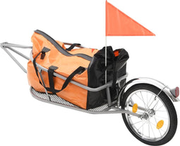 vidaXL - Fietskar - met - tas - oranje - en - zwart