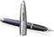 Waterman Carène vulpen | Metaal-blauwe lak met palladium detail | Gebeitelde dop | 18K Gouden fijne penpunt