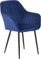 Set van 2 eetkamerstoelen WELLSTON Fluweel Donkerblauw