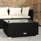 vidaXL - Tuintafel - 60x60x30 - cm - poly - rattan - en - glas - zwart