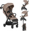 Lionelo Bess - Ultra compacte Buggy - Lichtgewicht (7,5 kg) - Automatisch inklapbaar - XXL Kap met UPF 50+ - Beige