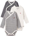 Petit Bateau - Trio babyrompertjes - Lange mouwen - Wit/Blauw + Blauw/Wit + Wit