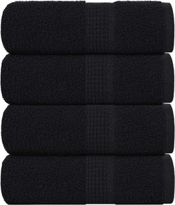 vidaXL - Gastendoekjes - 4 - st - 30x50 - cm - 360 - g/m² - 100% - katoen - zwart