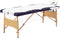 vidaXL - Massagetafel - inklapbaar - 3 - zones - hout - wit - en - paars
