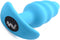 XR Brands Vibrating Silicone Swirl Butt Plug with Remote Control blue