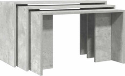 vidaXL - 3-delige - Tafeltjesset - bewerkt - hout - betongrijs