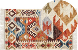 Beliani VOSKETAP - Kelim vloerkleed - Multicolor - Wol