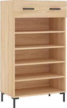 vidaXL - Schoenenkast - 60x35x105 - cm - bewerkt - hout - sonoma - eikenkleurig