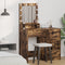 vidaXL - Make-up - Tafel - met - LED - Verlichting - - - Gerookt - Eiken - 50x41x135 - cm