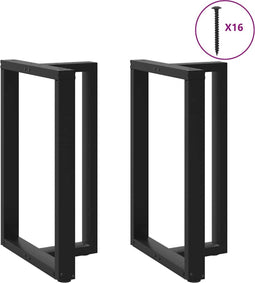 vidaXL - Bartafelpoten - 2 - st - T-vormig - 60x35x(90-91) - cm - staal - zwart