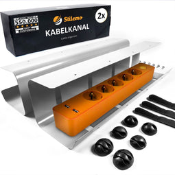 Stilemo Kabelgoot 2 Delig - Kabelhouder 43 CM - 5 KG Draagkracht - Grijs (2 stuks)