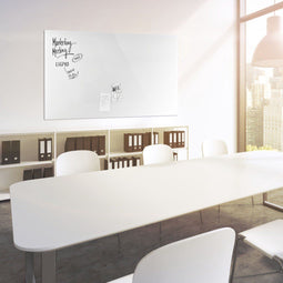 Magnetoplan ontwerpglas magnetisch paneel glazenbord - 80x60 cm - wit - glas - frameless