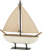 J-Line decoratie zeilboot - hout/jute - wit/bruin - small