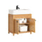 SoBuy Onderkast Voor Wastafel - 2 planken en 2 deuren - Max. 25KG - 60 x 35 x 60 cm - Houtkleur