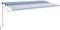 vidaXL - Luifel - handmatig - uittrekbaar - met - LED - 600x350 - cm - blauw - en - wit