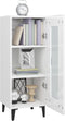 vidaXL - Dressoir - 34,5x34x90 - cm - bewerkt - hout - hoogglans - wit