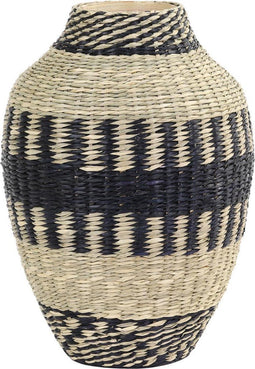 Light & Living Waipori Vaas - Zwart/Naturel - Ø24x53 cm