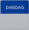 Etiket dinsdag wit/blauw 25x25mm 500 stu