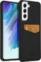Accezz Samsung Galaxy S21 FE - Back Cover - Premium Leather Card Slot - Zwart