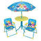 FUN HOUSE Baby Shark Tuinmeubels - 1 tafel H.46xø46 cm, 2 stoelen H.53xB.38.5xD.37.5 cm en 1 para...