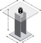 FMD - Eettafel - 70 - cm - betongrijs - en - wit