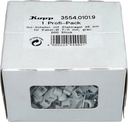 Kopp 355401019 Spijkerclip 355401019 Bundel-Ø (bereik) 7 tot 11 mm Grijs 200 stuk(s)