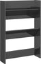 vidaXL - Wandschoenenkast - 60x18x90 - cm - bewerkt - hout - hoogglans - grijs