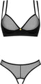 Obsessive - Nesari Tweedelige Kruisloze Set - Zwart | Sexy Lingerie | Lingerie Set | Erotische Lingerie | Lingerie