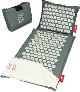 Northwall Spijkermat met Kussen - Acupressuur mat met 6960 drukpunten en Antibacterieel Effect - Grijs