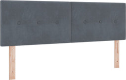 vidaXL - Hoofdbord - met - knopen, - gestoffeerd - in - donkergrijs - velvet - - - 140 - cm