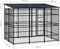 vidaXL - Hondenkennel - met - dak - 5,53 - m² - staal