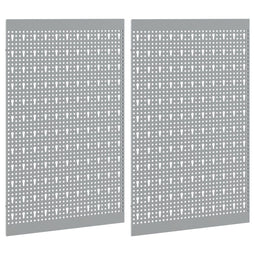vidaXL - Pegboards - 2 - Pack - met - 8 - Accessoires, - Grijs, - 50x80 - cm, - Staal