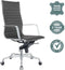 Feel Furniture - Luxe Executive bureaustoel van 100% rundleer - Hoge rugleuning – Donker grijs