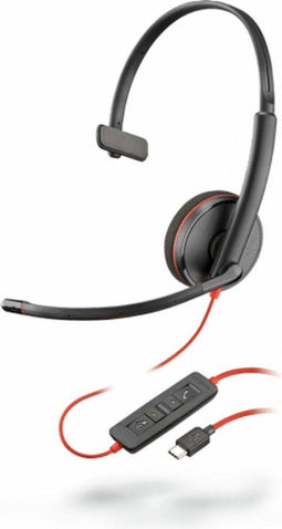 Plantronics Blackwire C3210 - USB-C Headset - Ruisonderdrukkende microfoon - Rood Zwart